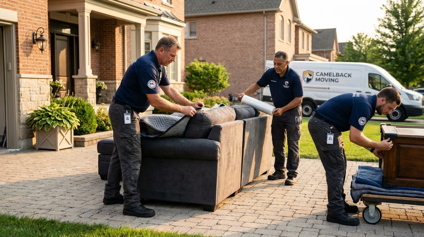 Large estate moving crew wrapping furniture in Opelousas, LA